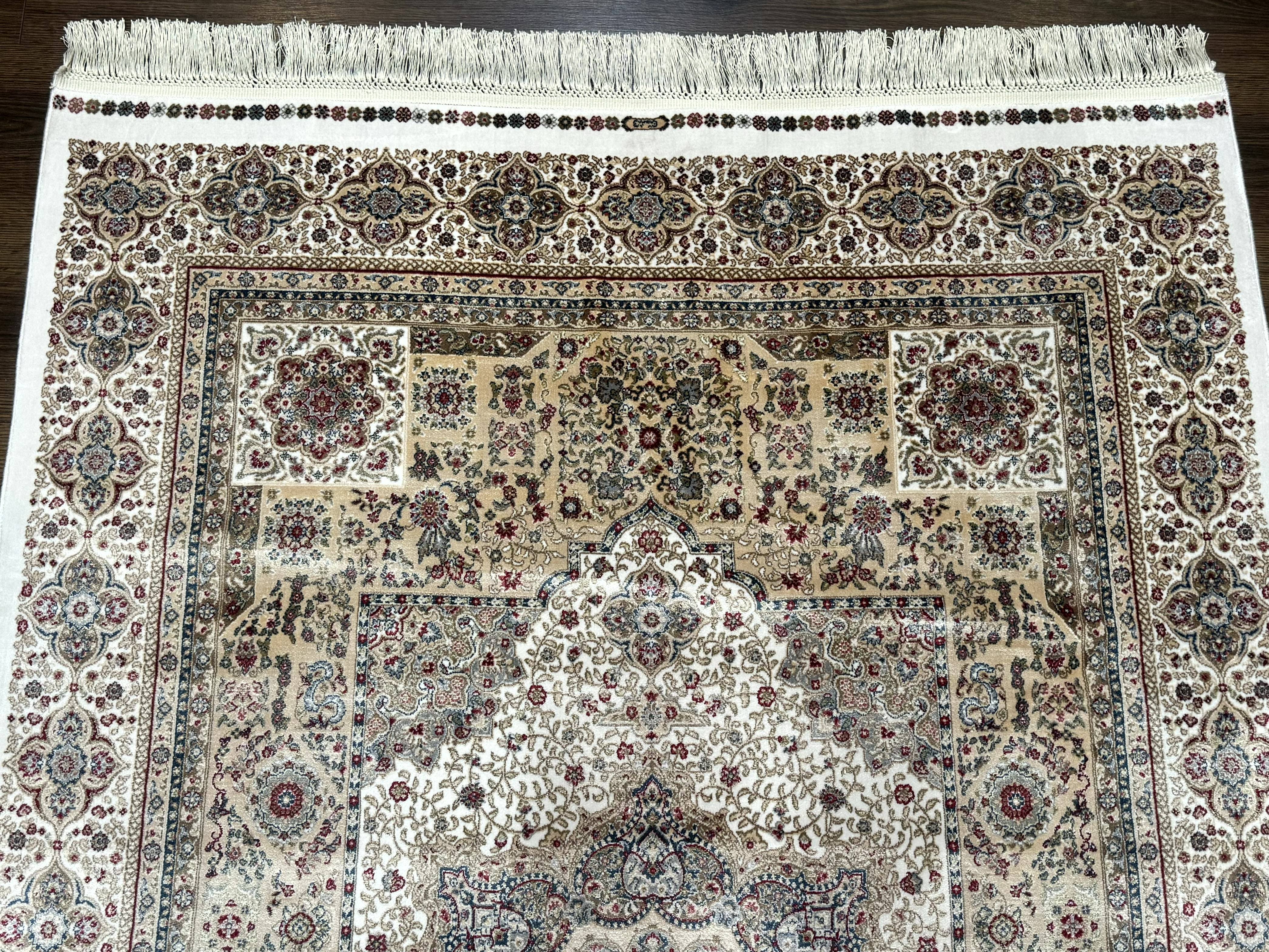 Turkish Memluk Silk Rug 4x6, Hereke Carpet, Bamboo Silk, New - Image 4