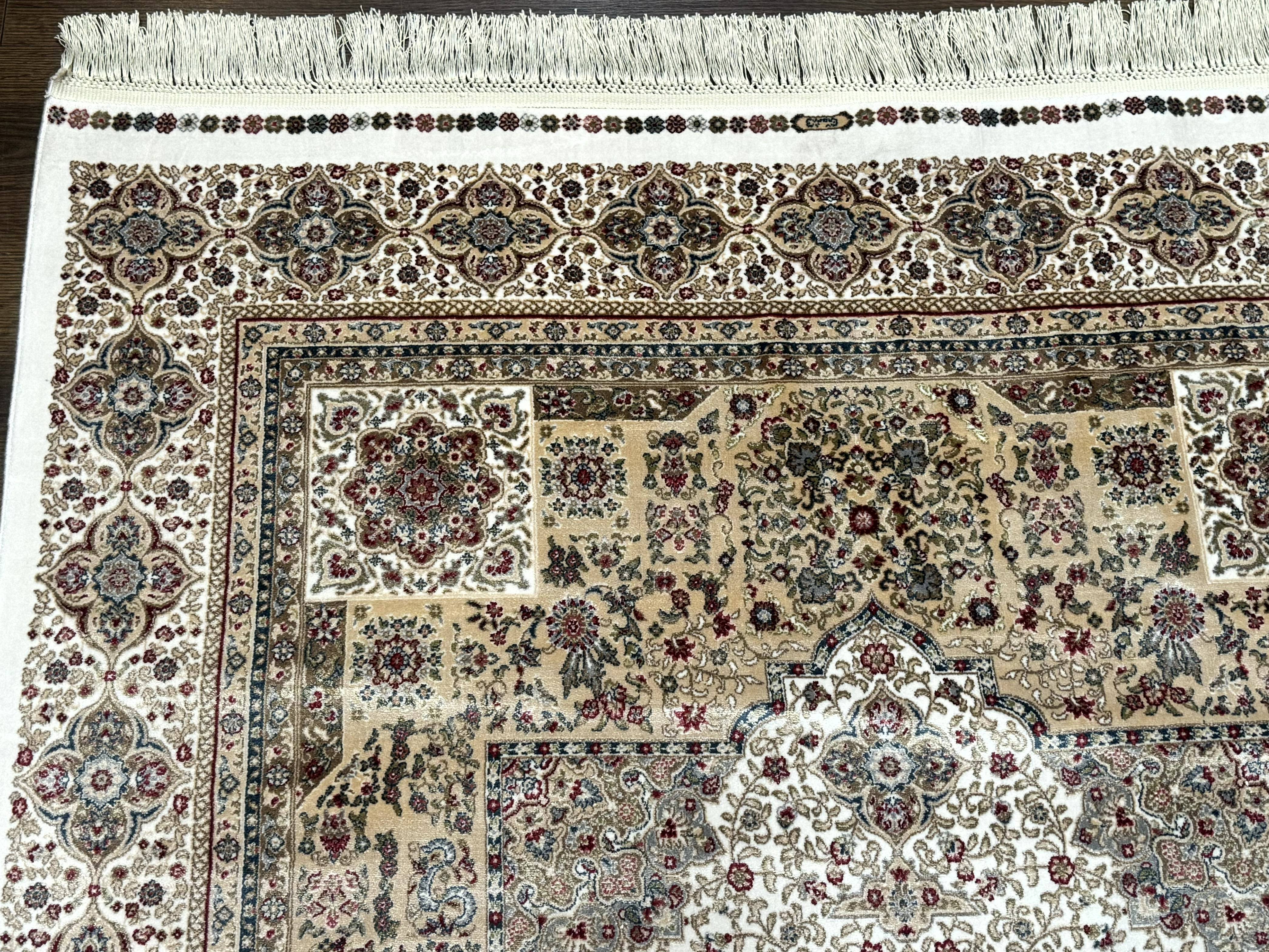 Turkish Memluk Silk Rug 4x6, Hereke Carpet, Bamboo Silk, New - Image 7