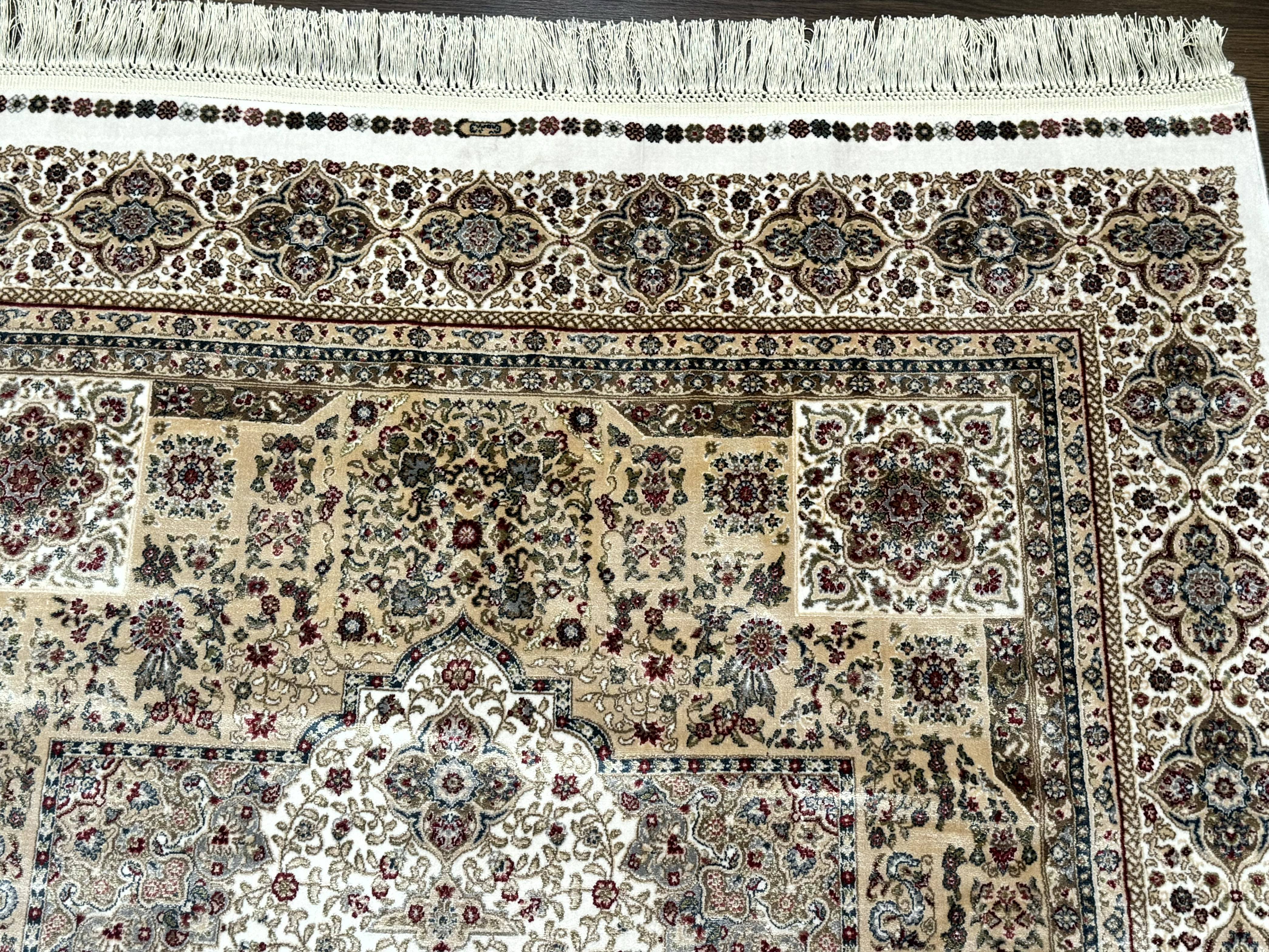Turkish Memluk Silk Rug 4x6, Hereke Carpet, Bamboo Silk, New - Image 8