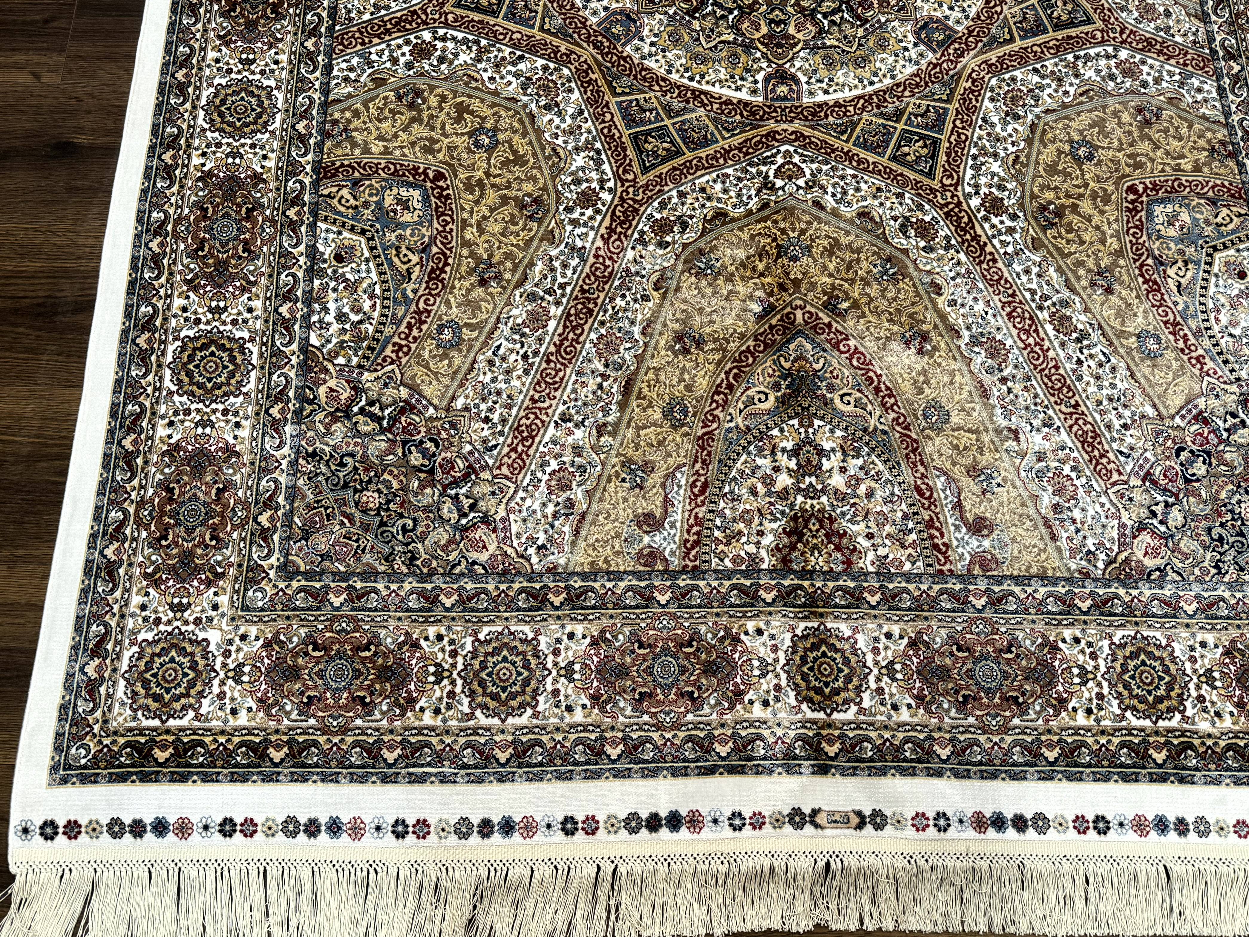 Turkish Silk Rug 5 x 7.6, Dome Design, Bamboo Silk, New - Image 6