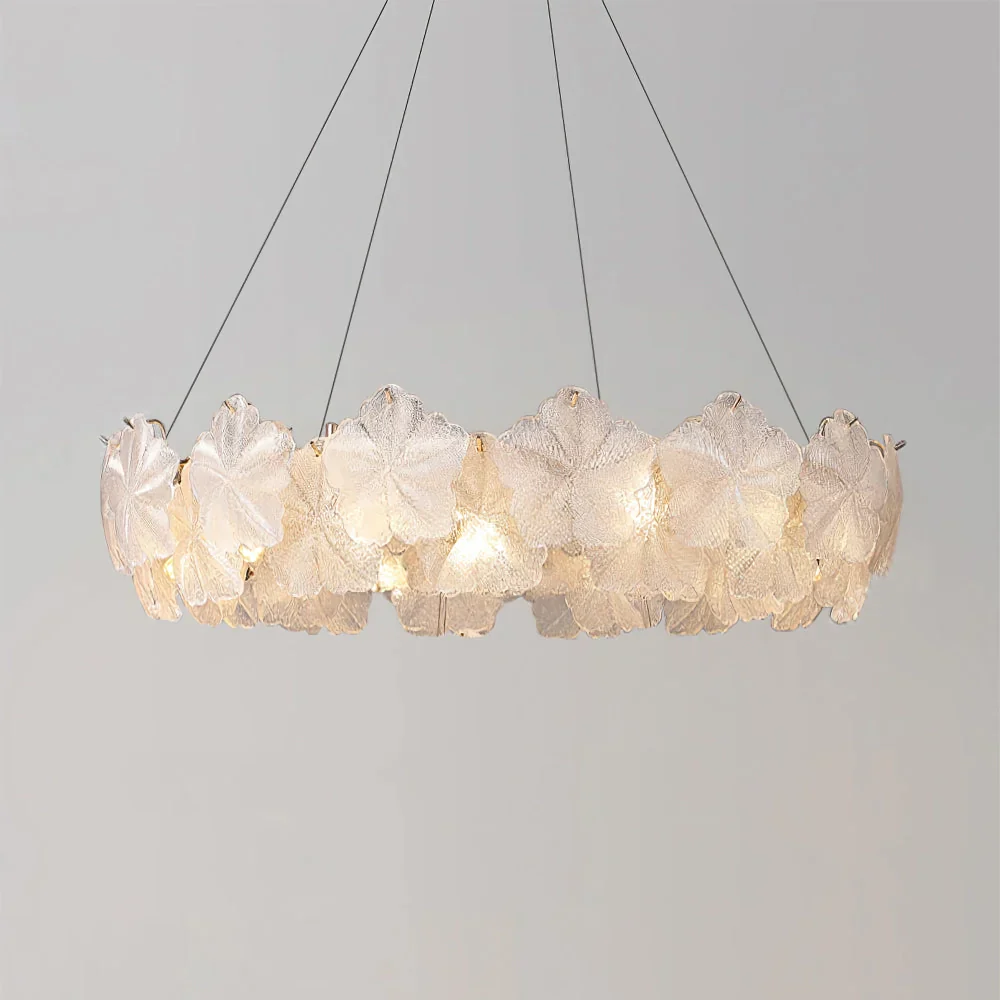 Valery Glass Petal Leaf Chandelier - Image 14