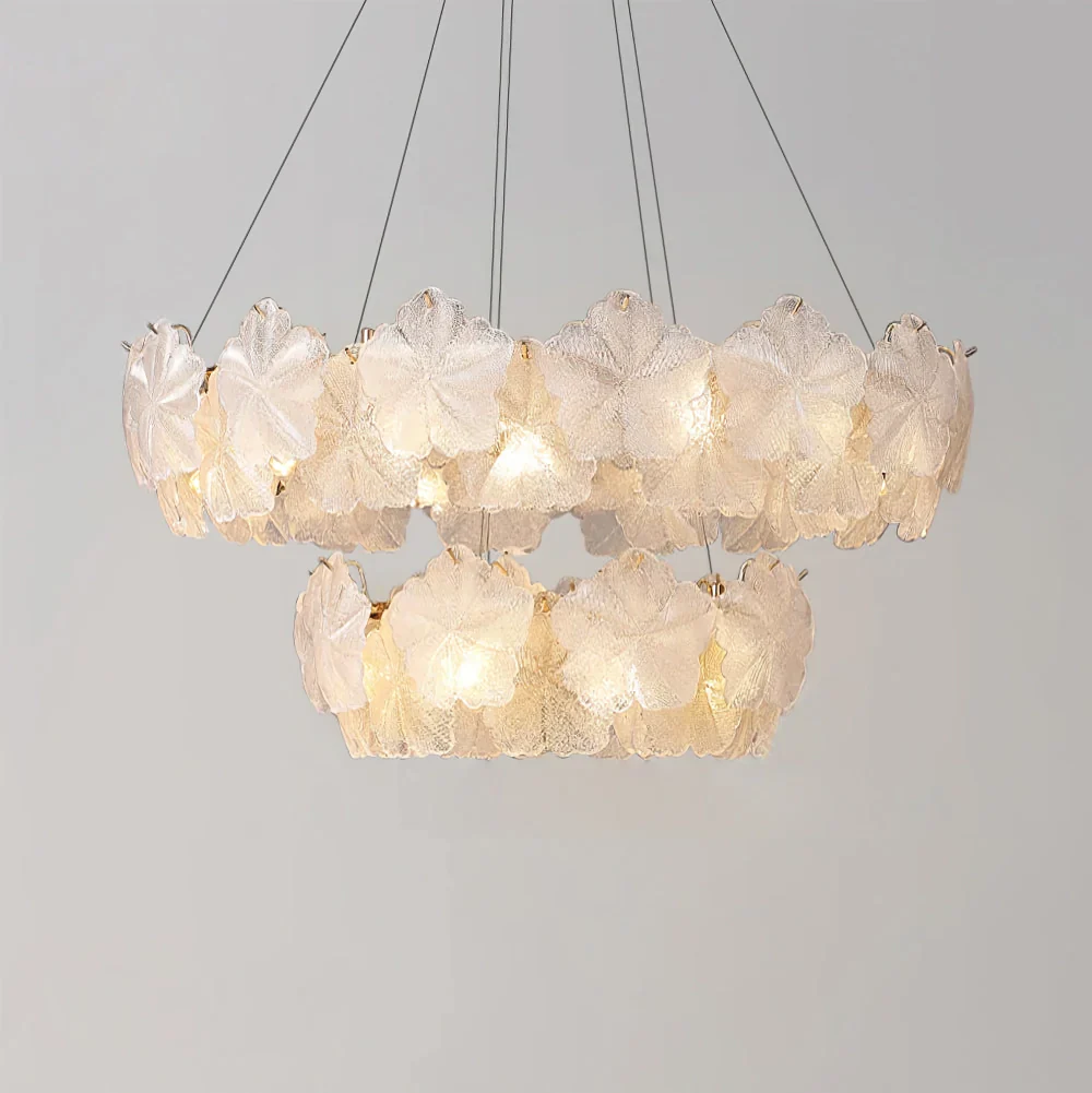 Valery Glass Petal Leaf Chandelier - Image 16