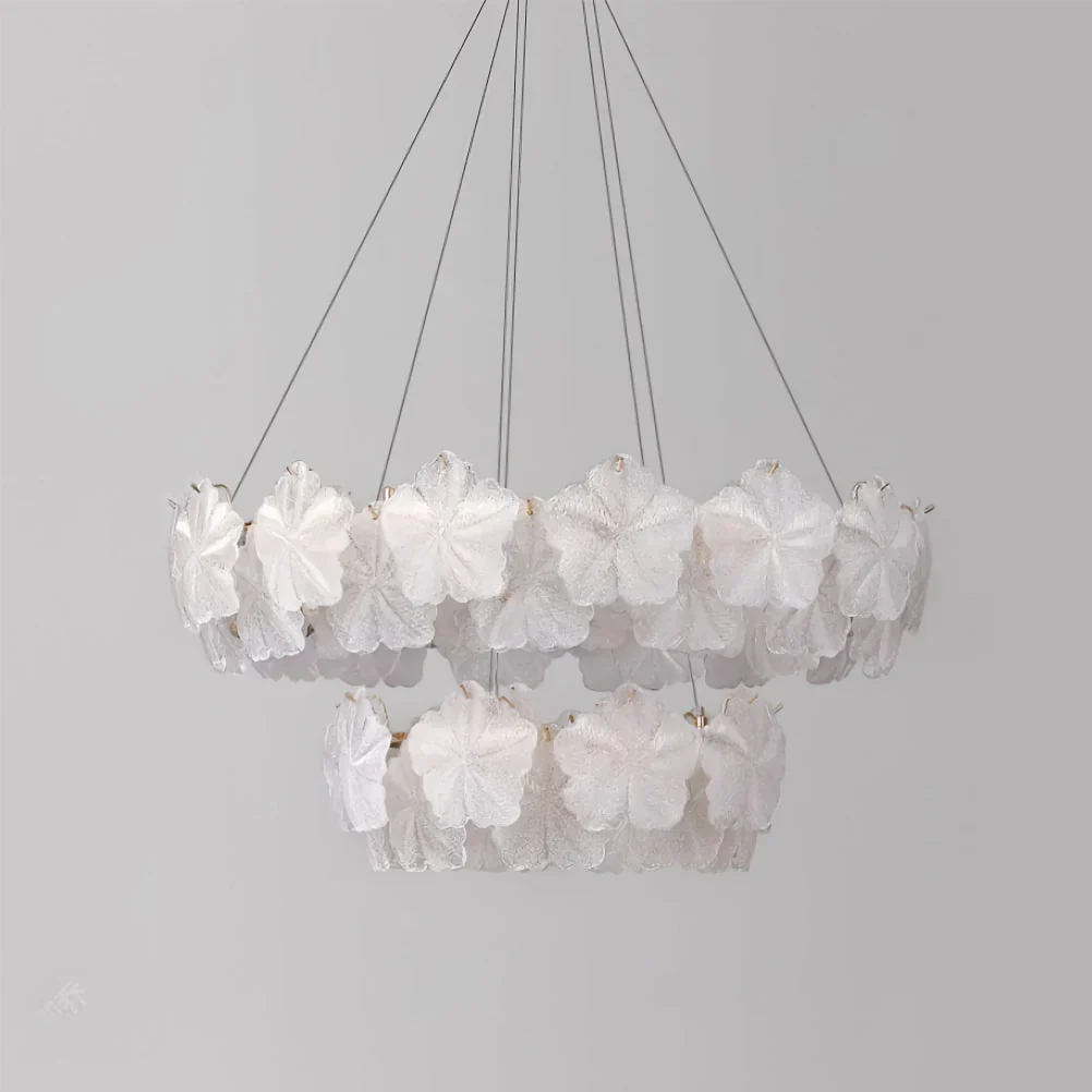 Valery Glass Petal Leaf Chandelier - Image 17