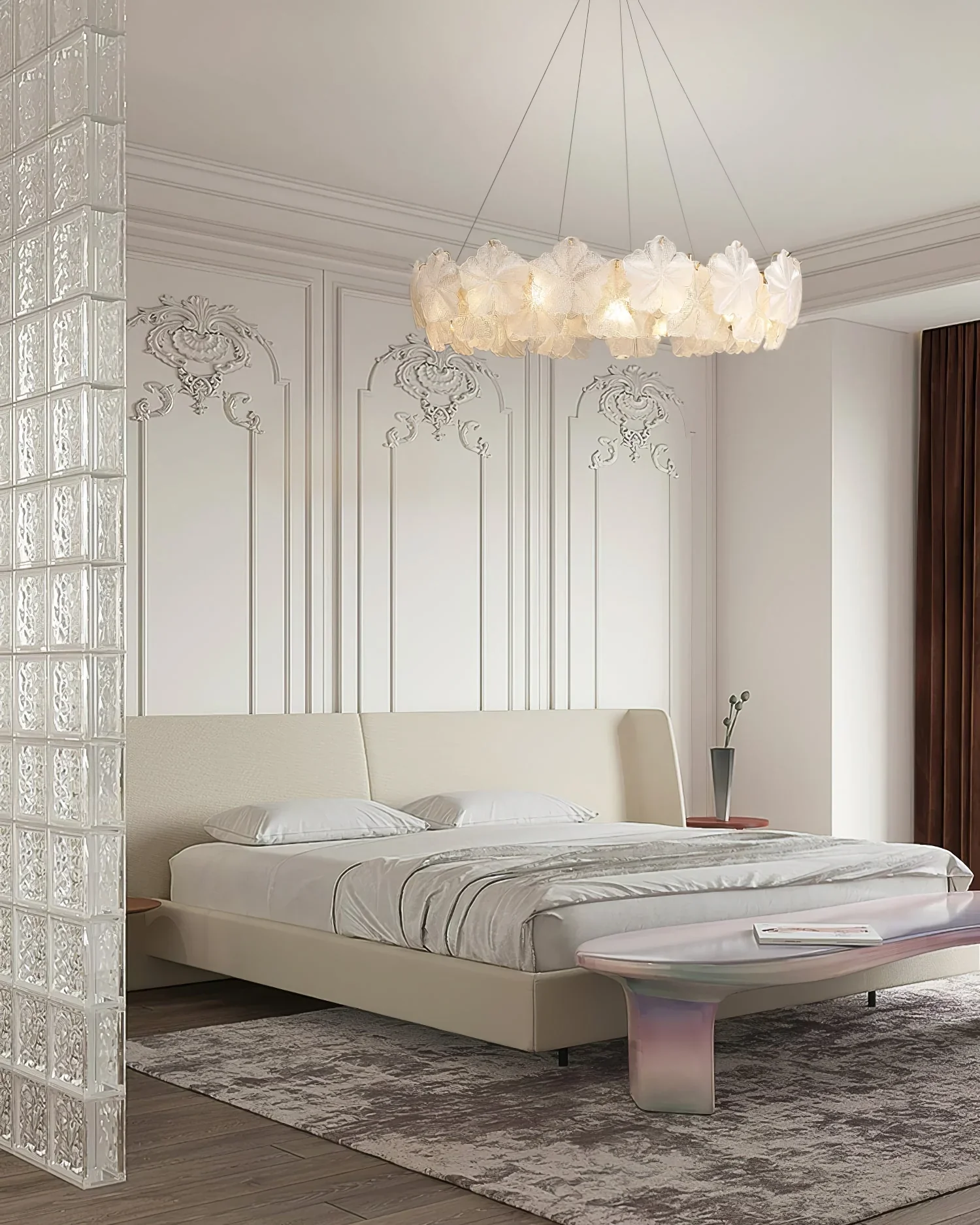 Valery Glass Petal Leaf Chandelier - Image 9