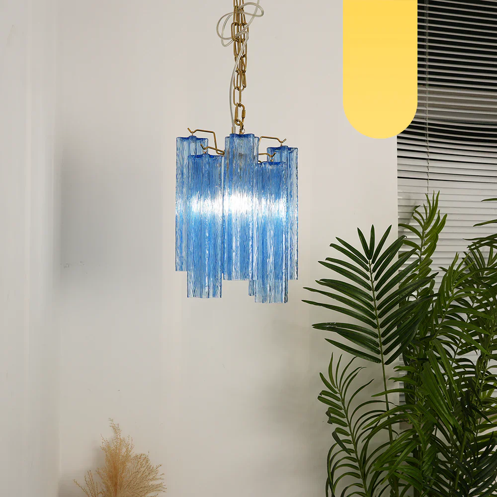 Vintage Blue Murano Glass Chandelier - Image 11