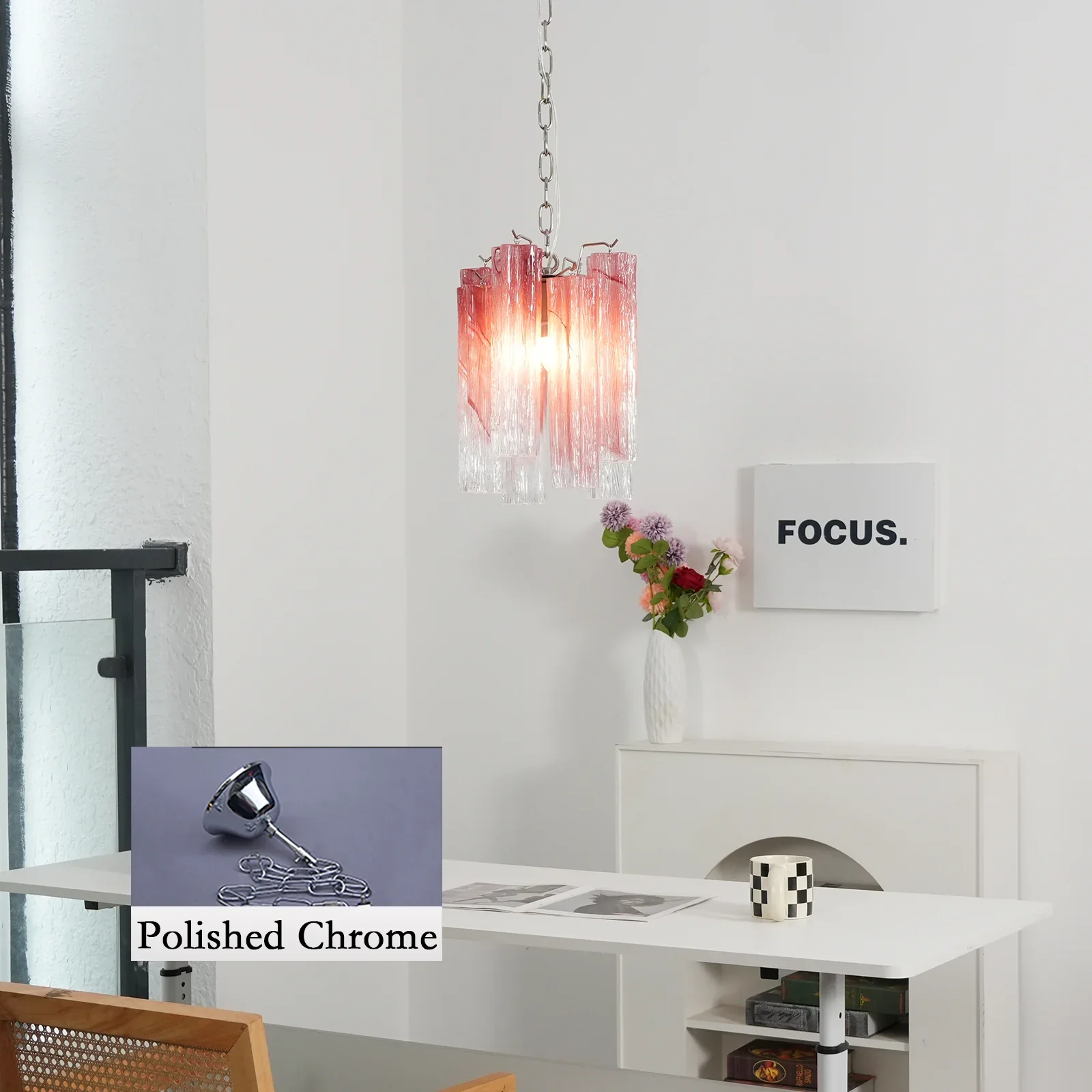 Vintage Gradient Red Murano Chandelier - Image 18