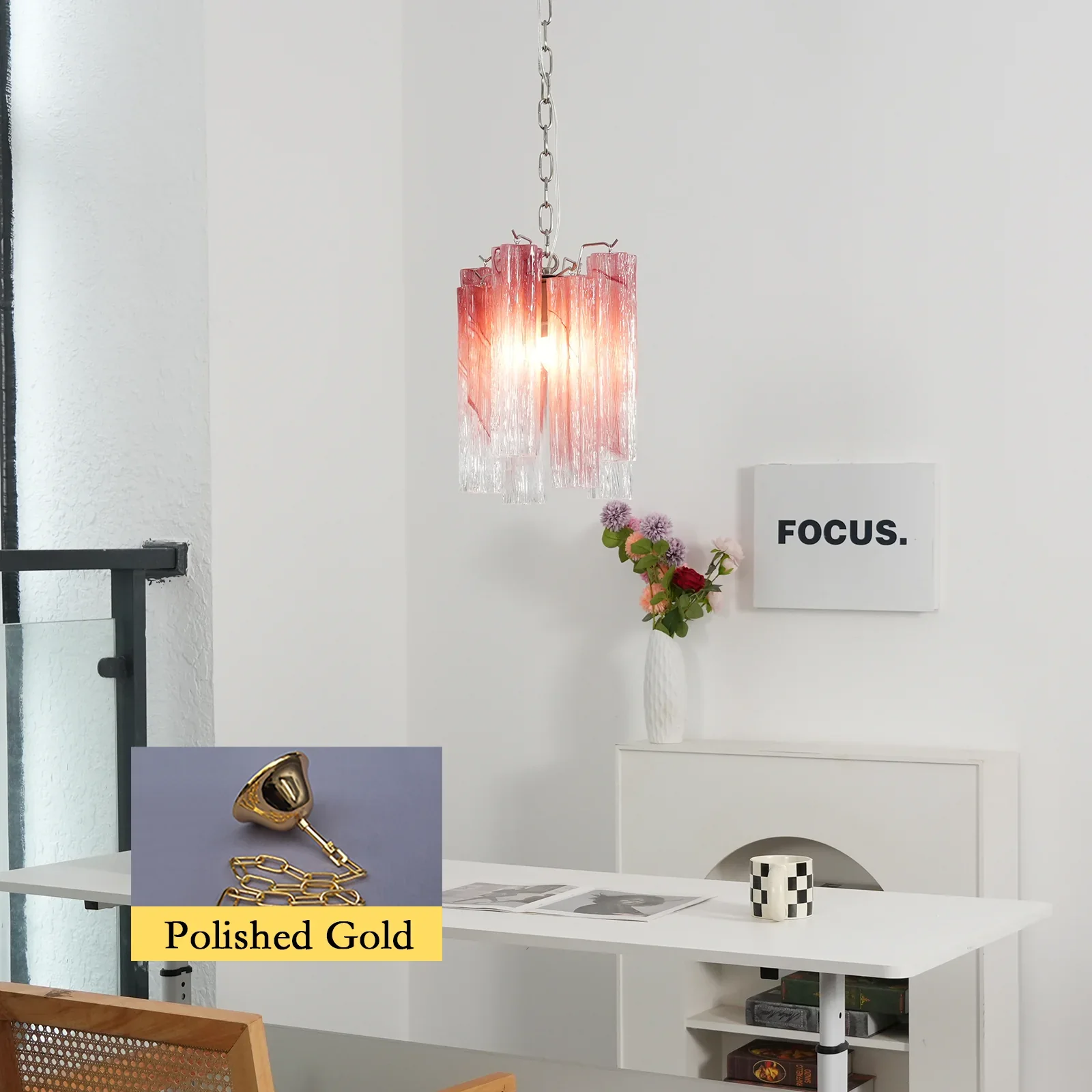 Vintage Gradient Red Murano Chandelier - Image 19
