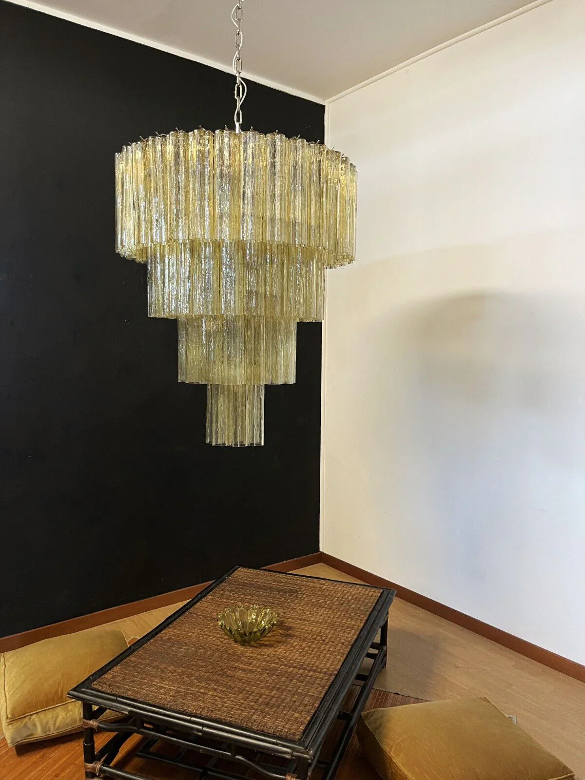 Star-Shaped Amber Glass Chandelier - Image 11
