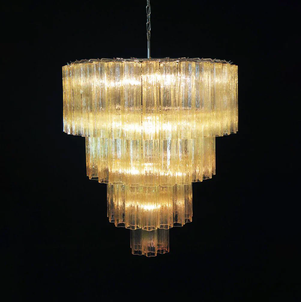 Star-Shaped Amber Glass Chandelier - Image 21