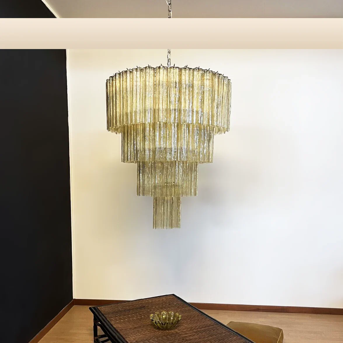 Star-Shaped Amber Glass Chandelier - Image 22