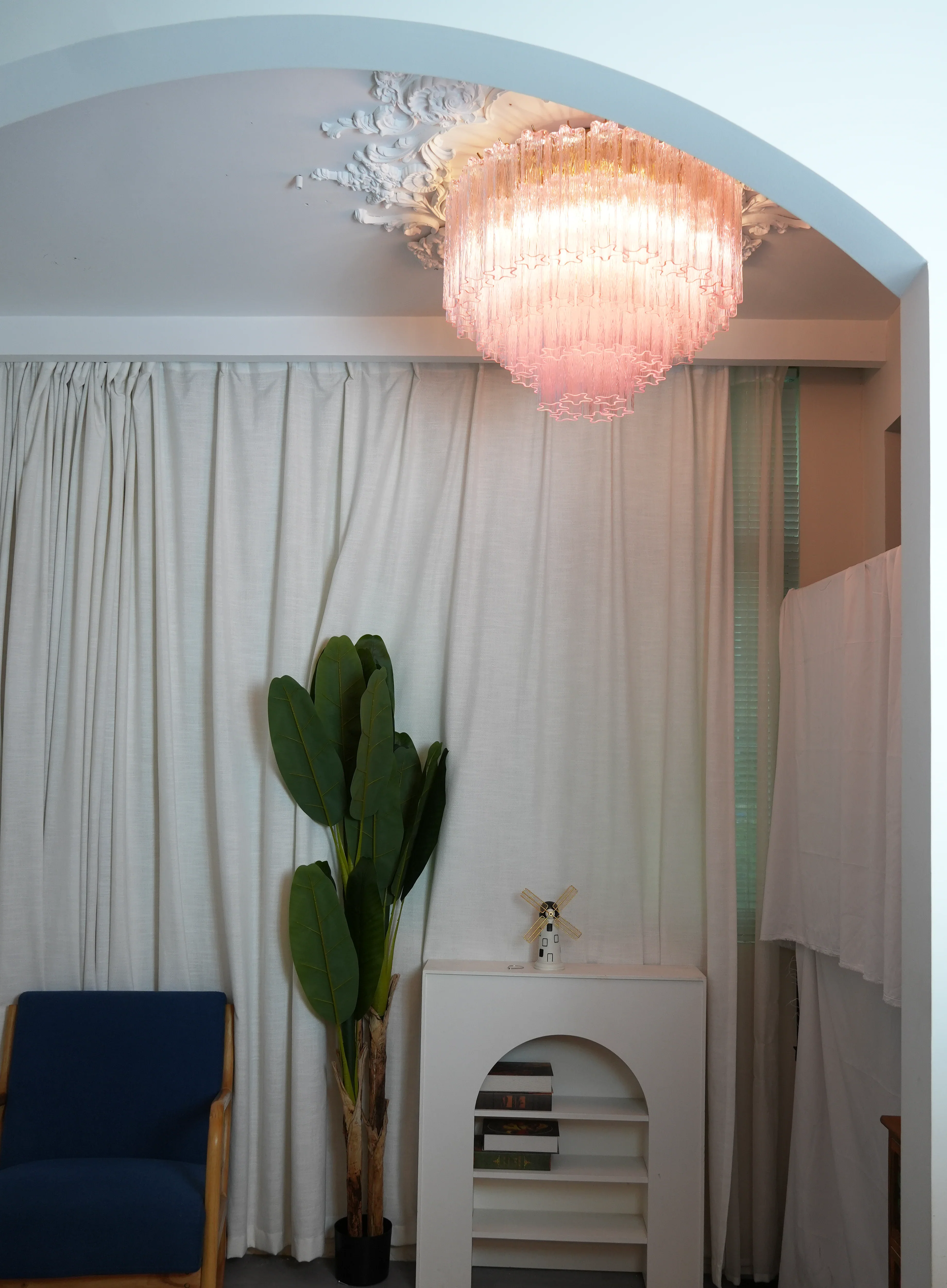 Vintage Murano Pink Glass Ceiling Light - Image 4
