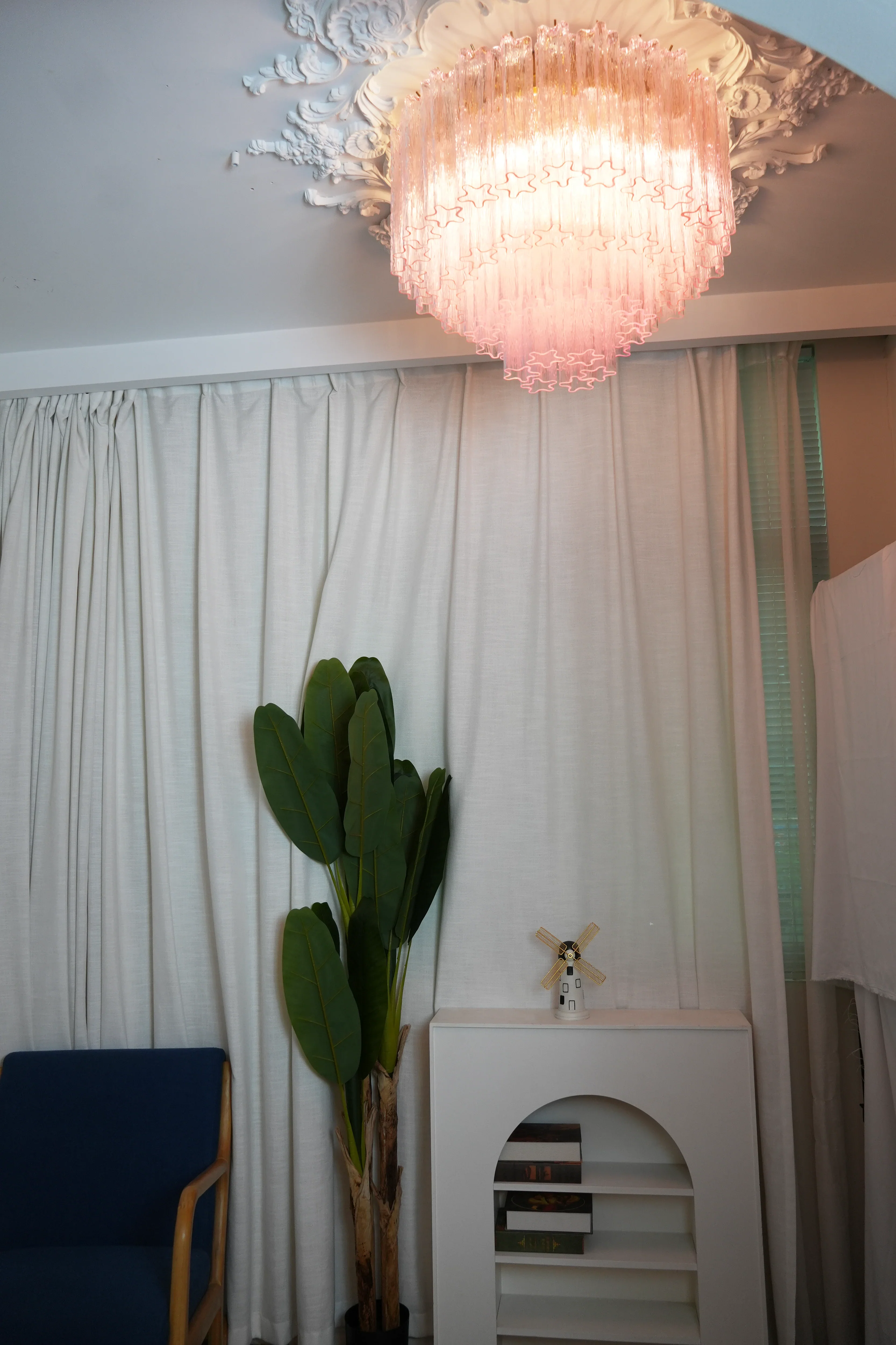 Vintage Murano Pink Glass Ceiling Light - Image 5