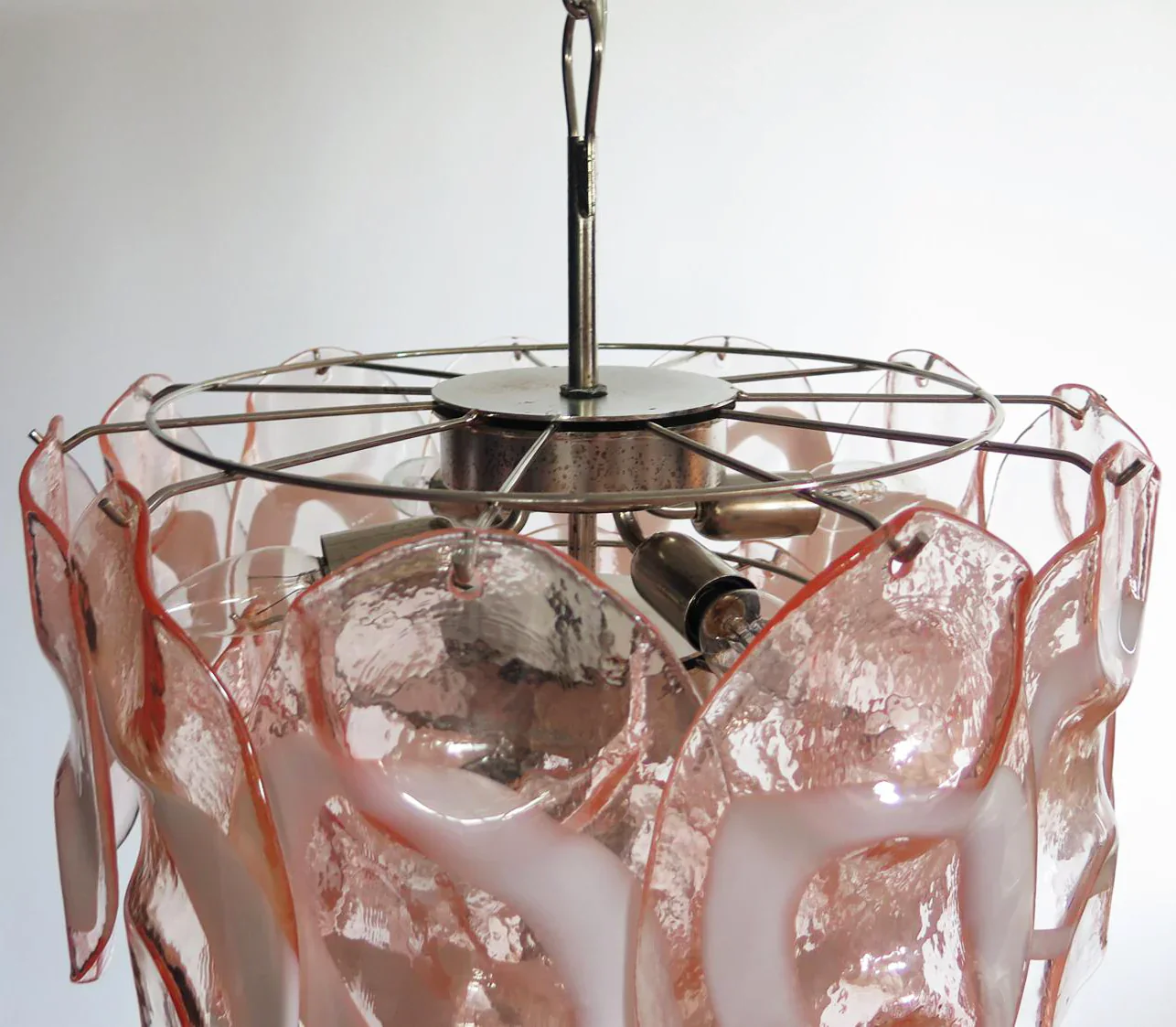 Vintage Murano Pink Glasses Chandelier - Image 12