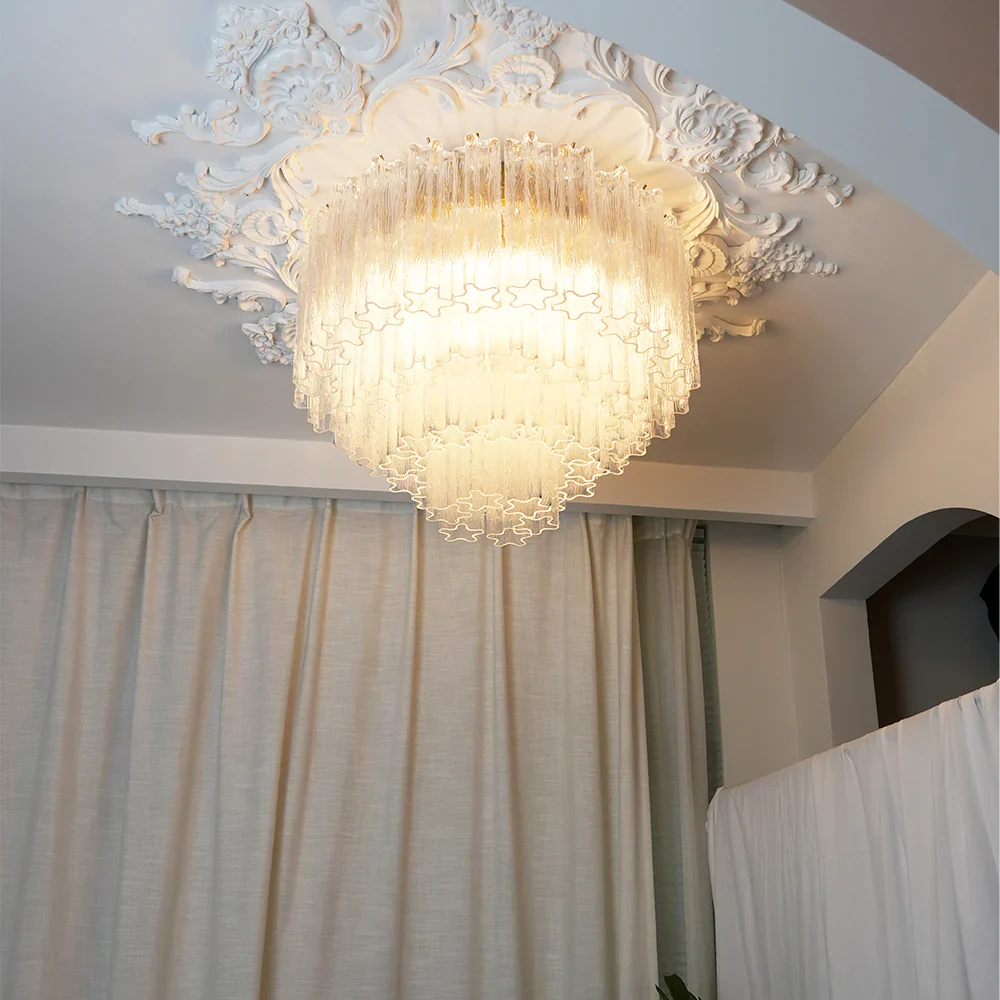Vintage Murano Transparent Glass Ceiling Light - Image 2