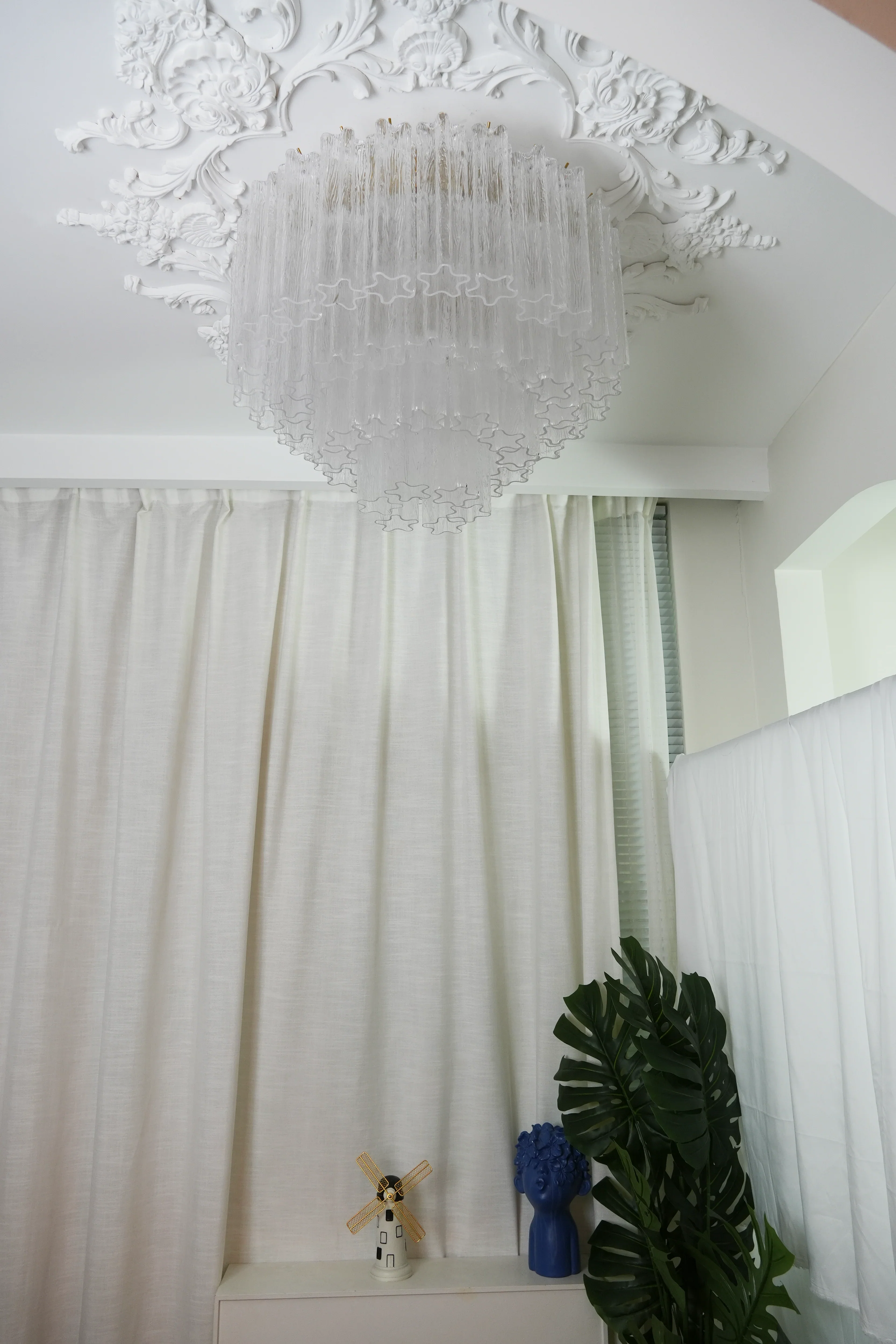 Vintage Murano Transparent Glass Ceiling Light - Image 4