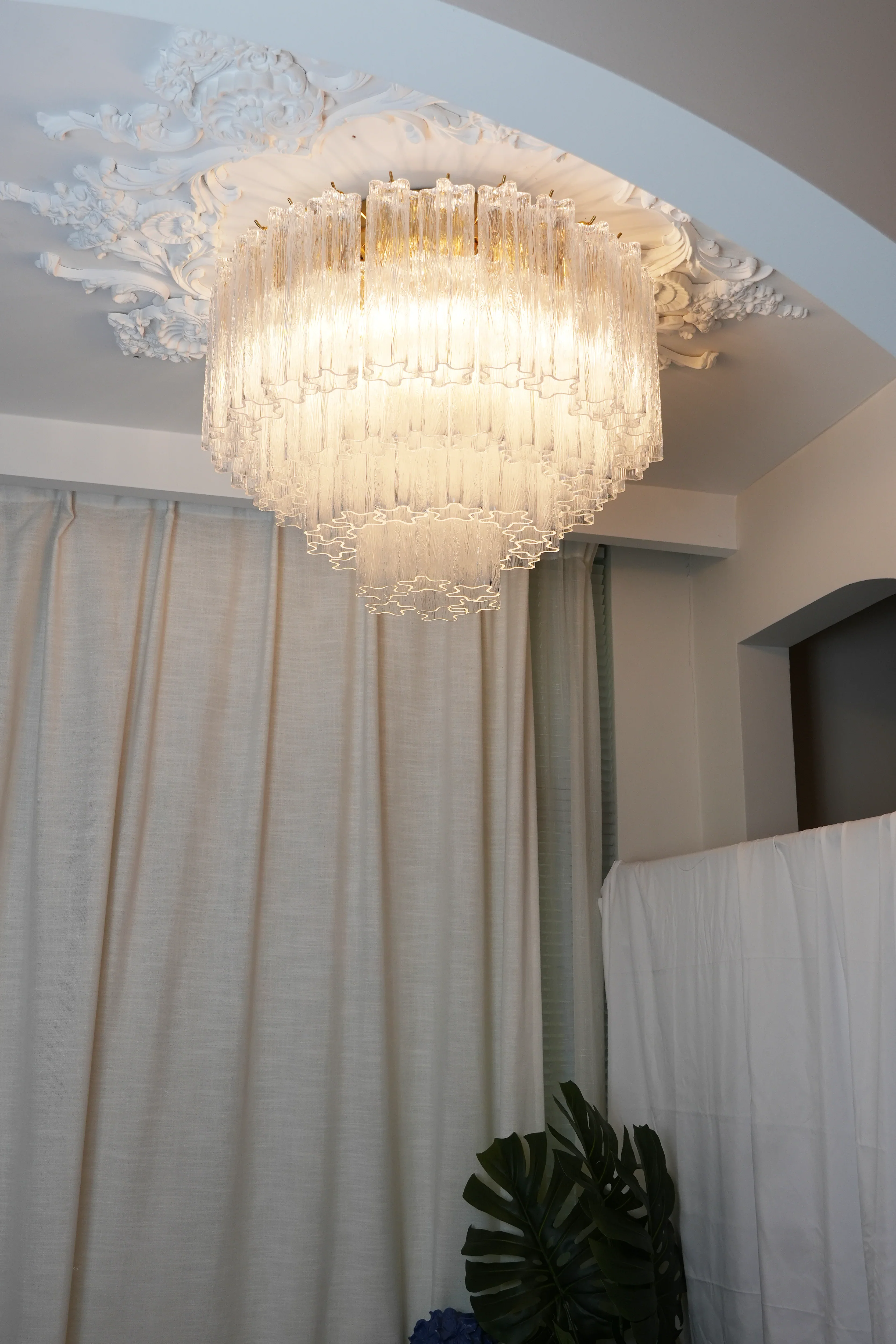 Vintage Murano Transparent Glass Ceiling Light - Image 5