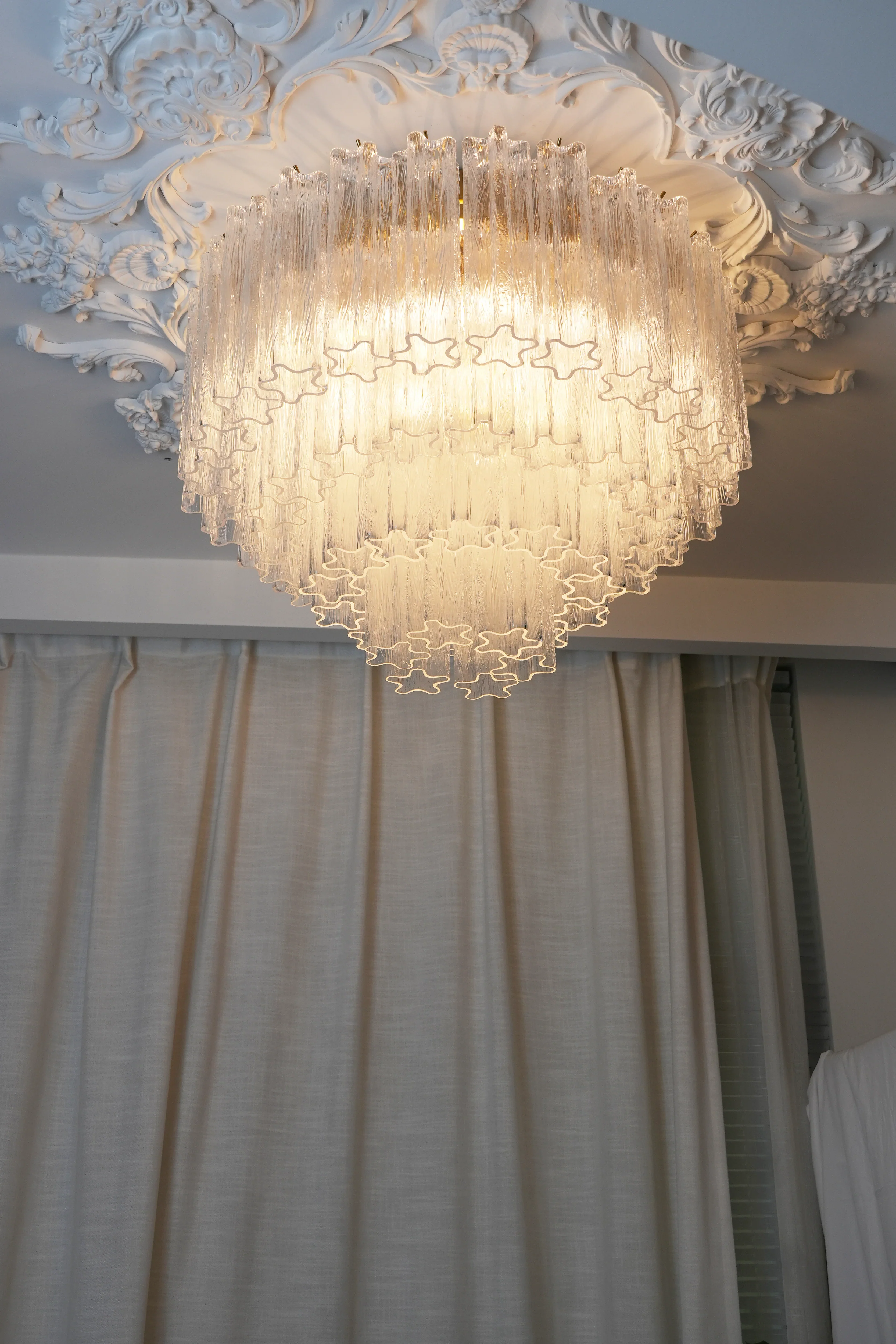 Vintage Murano Transparent Glass Ceiling Light - Image 7
