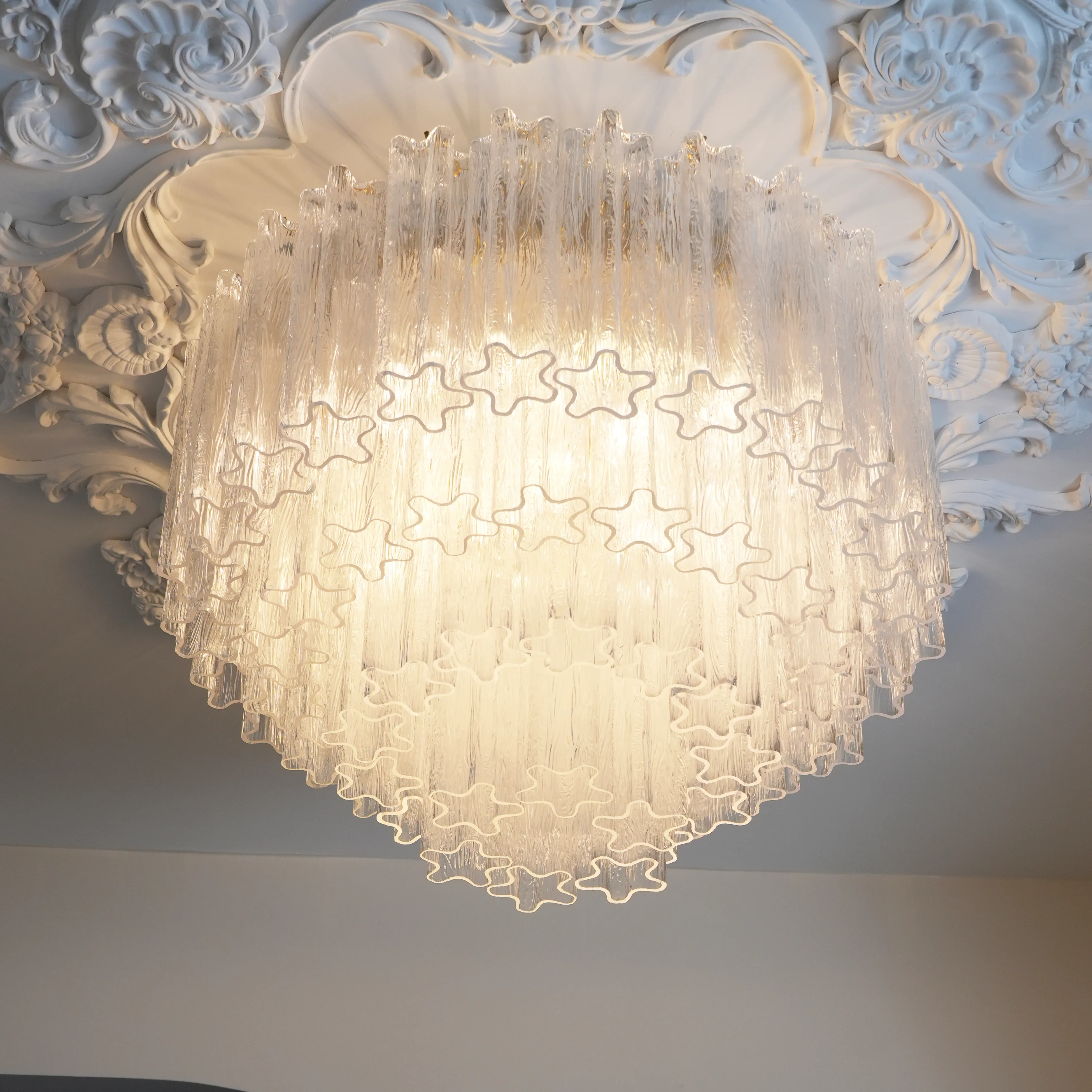 Vintage Murano Transparent Glass Ceiling Light - Image 9