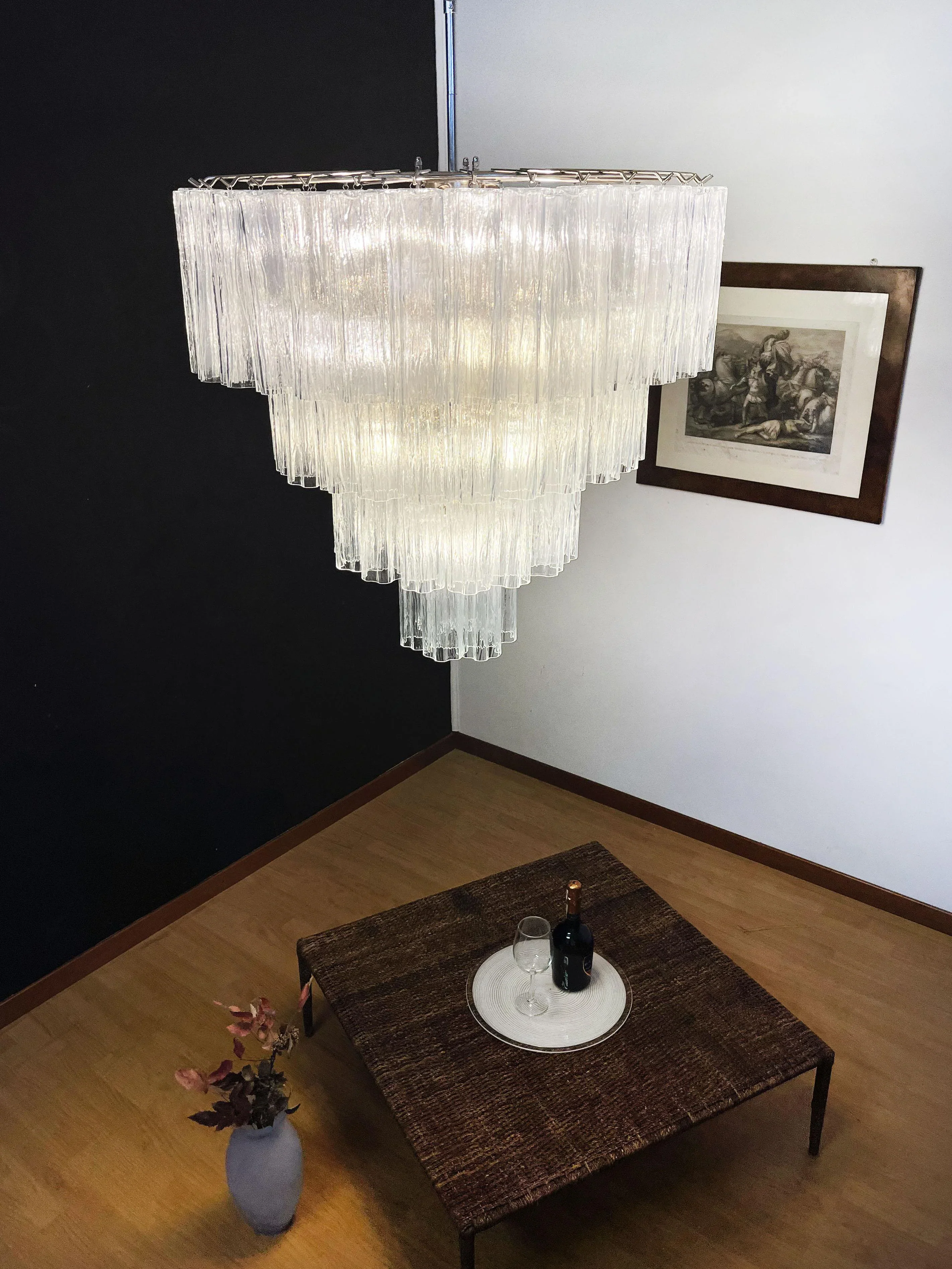 Vintage Murano Transparent Glass Chandelier - Image 10