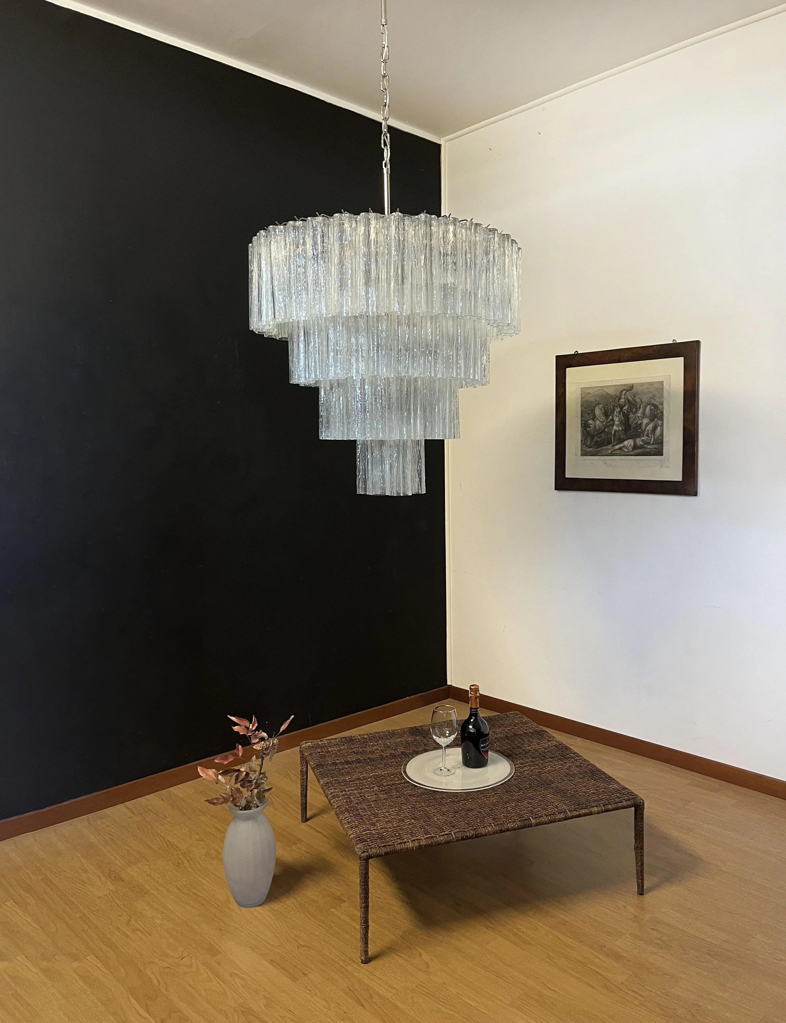 Vintage Murano Transparent Glass Chandelier - Image 7