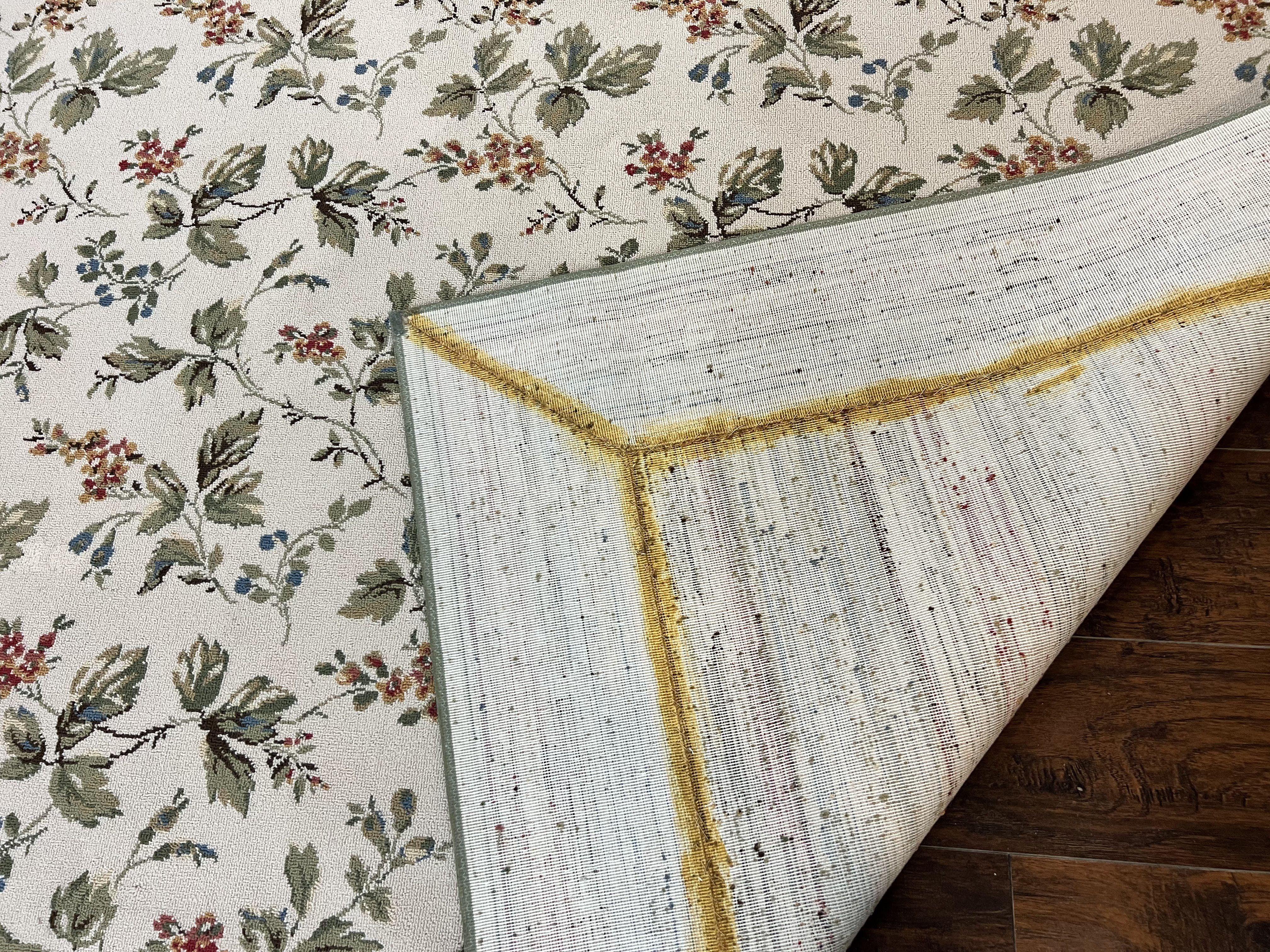 Vintage Stark Carpet 7x10, Ivory and Green, European Aubusson Design, Allover Pattern, Stark Rug - Image 10