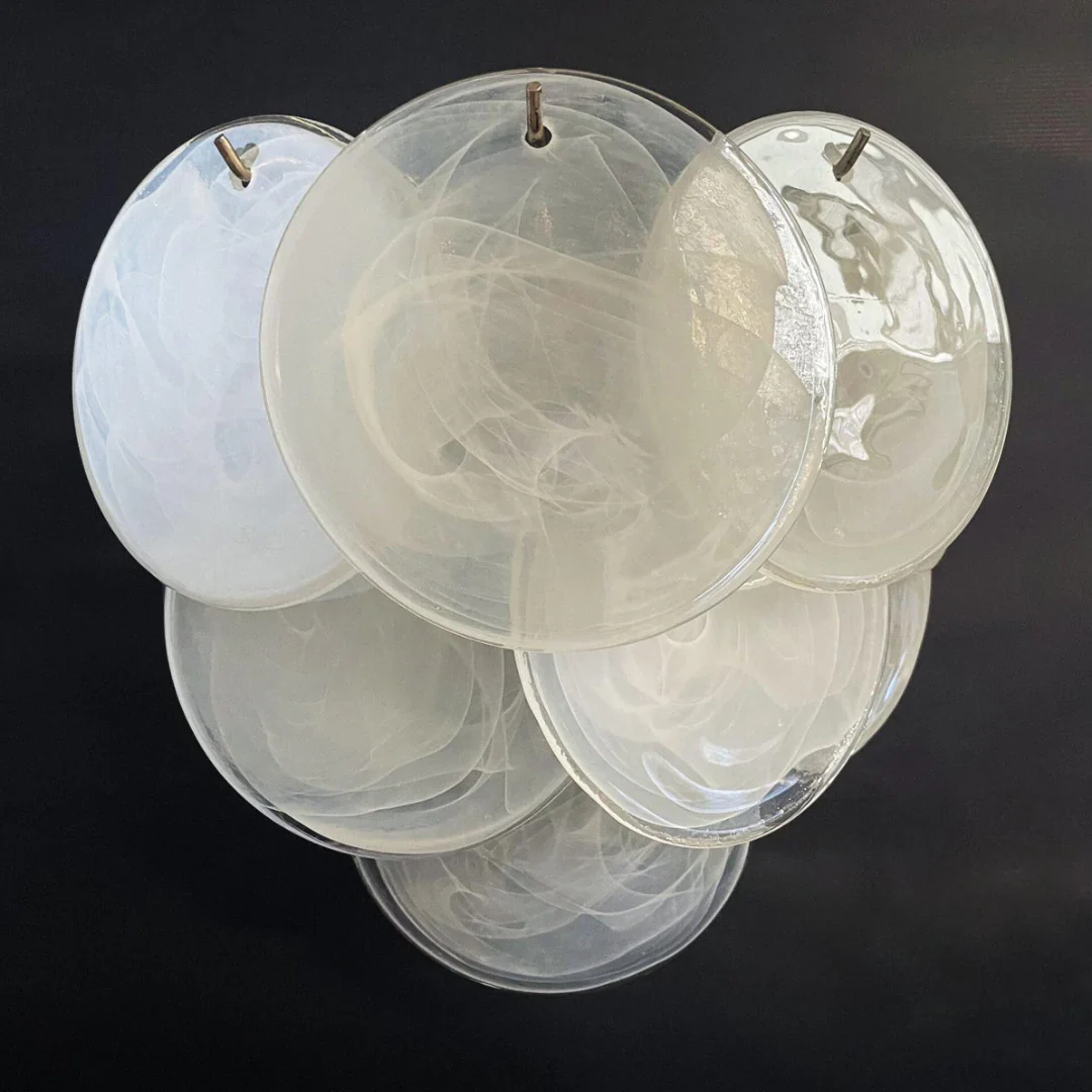 White Murano Disc Glass Wall Sconce - Image 16