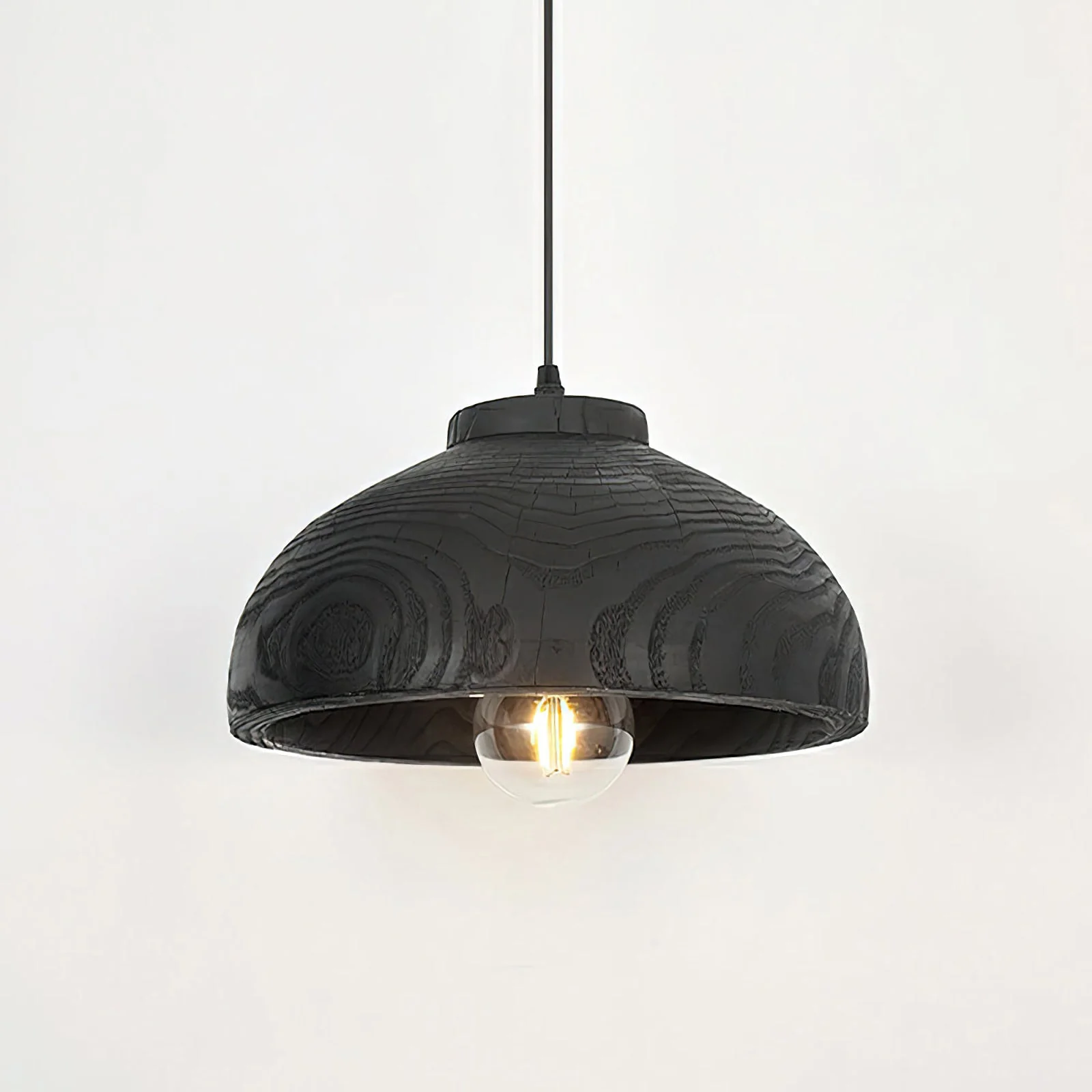 Wood Grain Resin Dome Pendant Light - Image 11